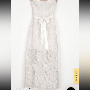Lulus Strapless White Lacey White Dress